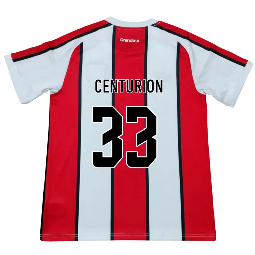 Danxen Femme Maillot Ezequiel Centurión #33 Blanc Rouge Noir Tenues Extérieur 2026/27 T-Shirt