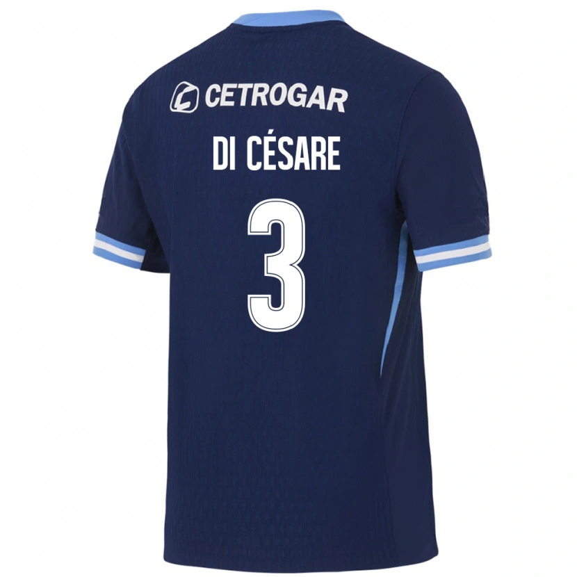 Danxen Femme Maillot Marco Di Césare #3 Bleu Royal Bleu Clair Blanc Tenues Extérieur 2026/27 T-Shirt