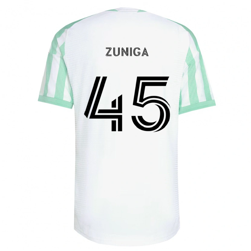 Danxen Femme Maillot Abner Zuñiga #45 Vert Clair Noir Blanc Tenues Extérieur 2026/27 T-Shirt