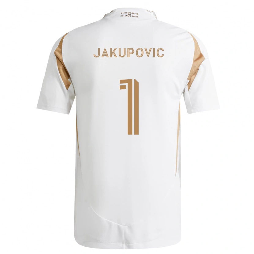 Danxen Femme Maillot Eldin Jakupovic #1 Blanc Marron Tenues Extérieur 2026/27 T-Shirt