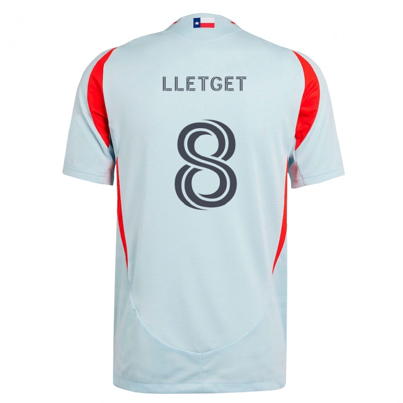 Danxen Femme Maillot Sebastian Lletget #8 Gris Foncé Rouge Blanc Tenues Extérieur 2026/27 T-Shirt