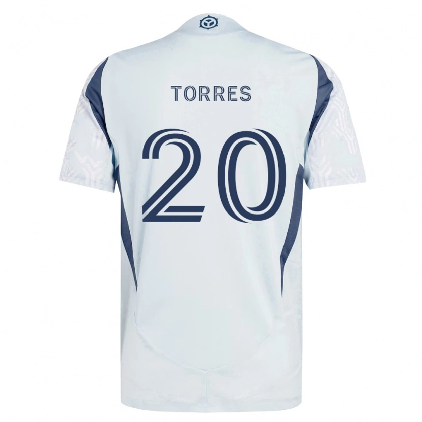 Danxen Femme Maillot Jairo Torres #20 Bleu Gris Blanc Tenues Extérieur 2026/27 T-Shirt