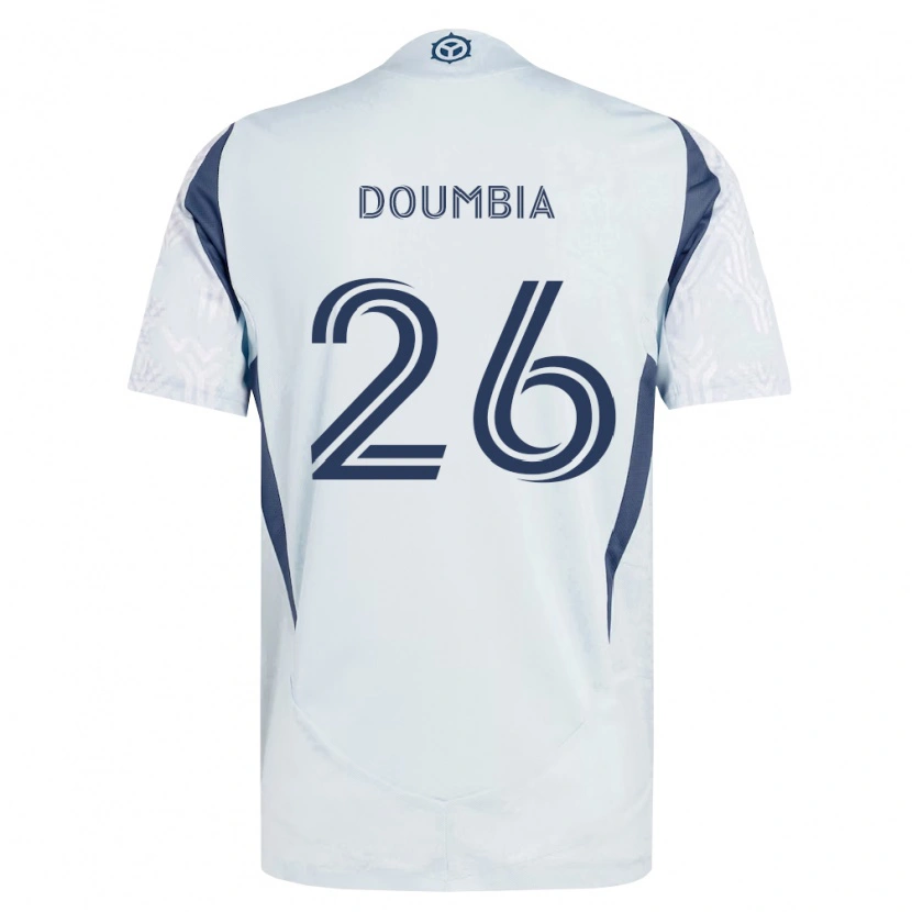Danxen Femme Maillot Ousmane Doumbia #26 Bleu Gris Blanc Tenues Extérieur 2026/27 T-Shirt