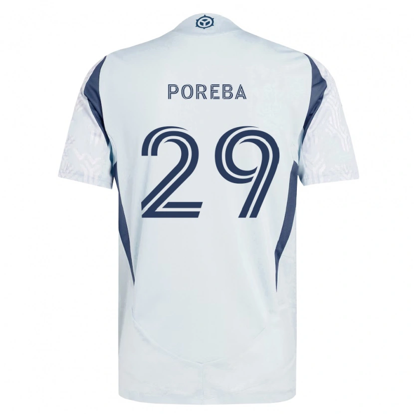 Danxen Femme Maillot David Poreba #29 Bleu Gris Blanc Tenues Extérieur 2026/27 T-Shirt
