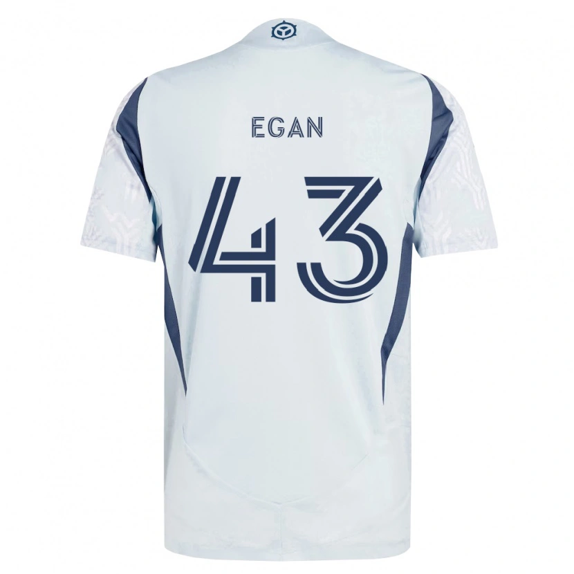 Danxen Femme Maillot Noah Egan #43 Bleu Gris Blanc Tenues Extérieur 2026/27 T-Shirt