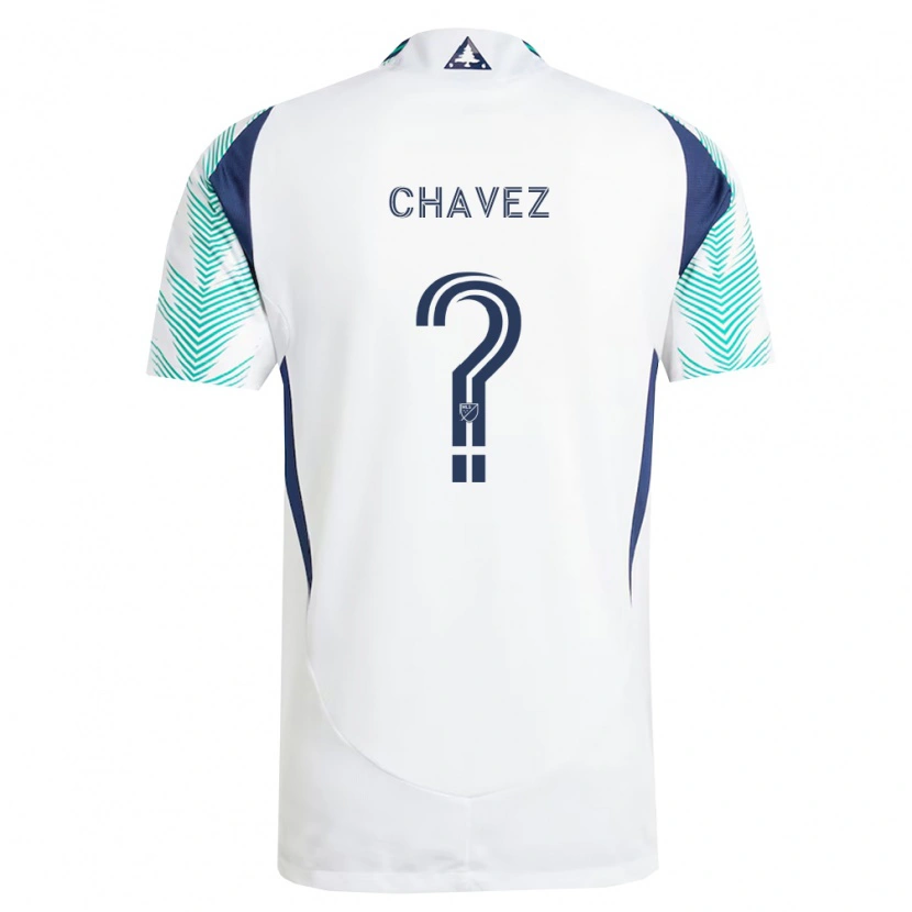 Danxen Femme Maillot Gabriel Chávez #0 Blanc Bleu Marine Vert Clair Tenues Extérieur 2026/27 T-Shirt