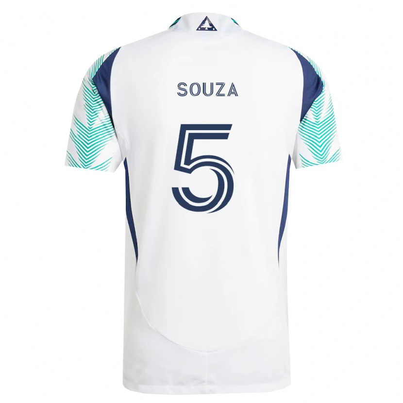 Danxen Femme Maillot Victor Souza #5 Blanc Bleu Marine Vert Clair Tenues Extérieur 2026/27 T-Shirt