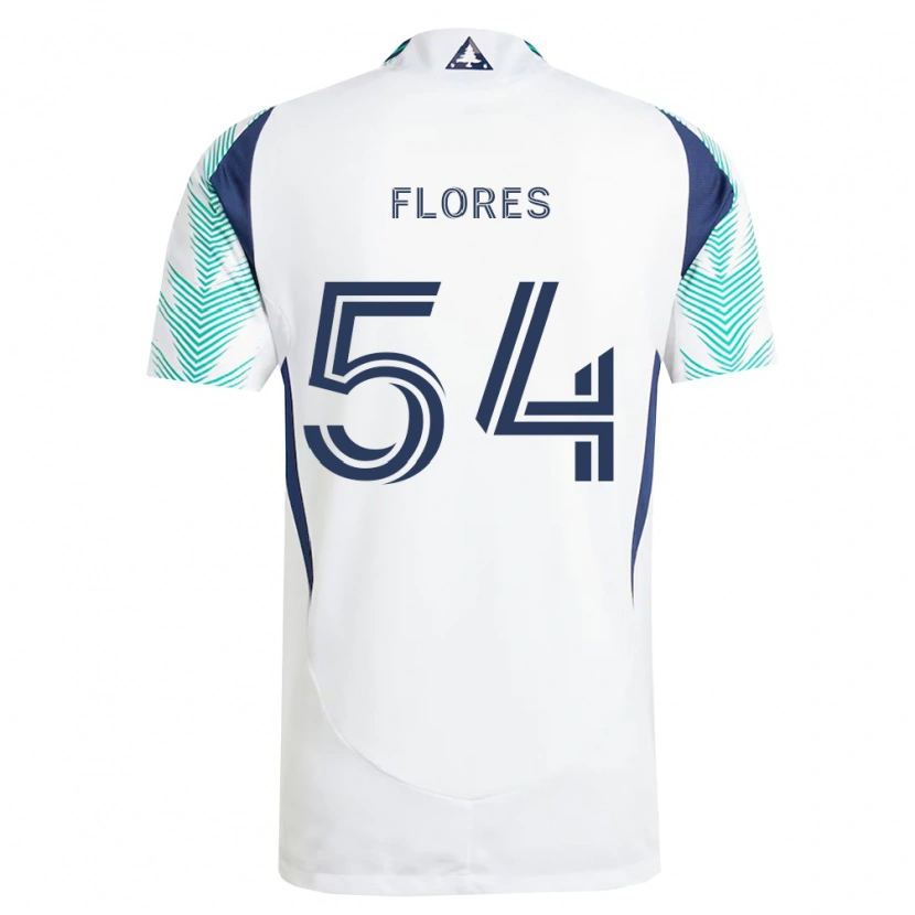 Danxen Femme Maillot Edwin Flores #54 Blanc Bleu Marine Vert Clair Tenues Extérieur 2026/27 T-Shirt