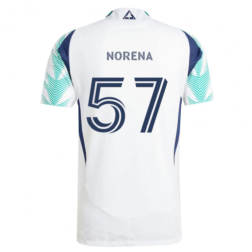 Danxen Femme Maillot Bryan Norena #57 Blanc Bleu Marine Vert Clair Tenues Extérieur 2026/27 T-Shirt