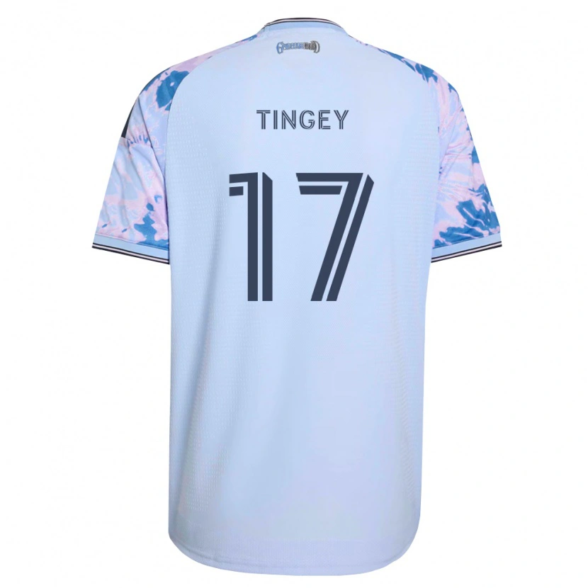 Danxen Femme Maillot Keegan Tingey #17 Bleu Royal Blanc Noir Tenues Extérieur 2026/27 T-Shirt