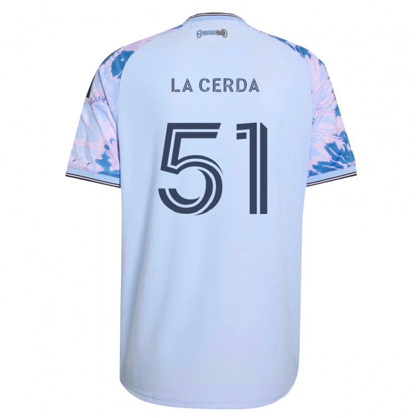 Danxen Femme Maillot Eric De La Cerda #51 Bleu Royal Blanc Noir Tenues Extérieur 2026/27 T-Shirt