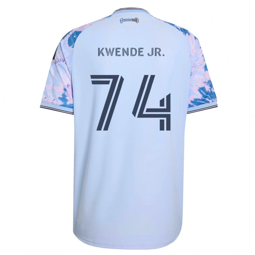 Danxen Femme Maillot Martin Kwende Jr. #74 Bleu Royal Blanc Noir Tenues Extérieur 2026/27 T-Shirt