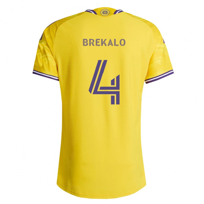 Danxen Femme Maillot David Brekalo #4 Jaune Violet Tenues Extérieur 2026/27 T-Shirt