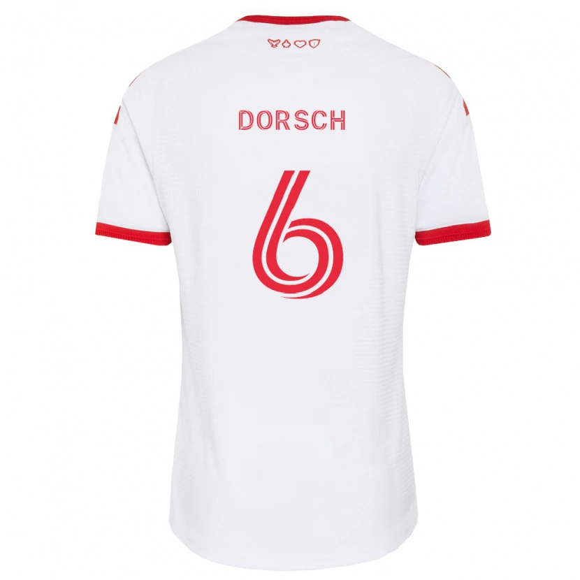 Danxen Femme Maillot Niklas Dorsch #6 Blanc Rouge Noir Tenues Extérieur 2026/27 T-Shirt