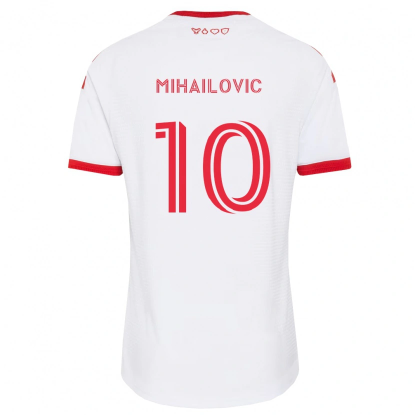 Danxen Femme Maillot Djordje Mihailovic #10 Blanc Rouge Noir Tenues Extérieur 2026/27 T-Shirt