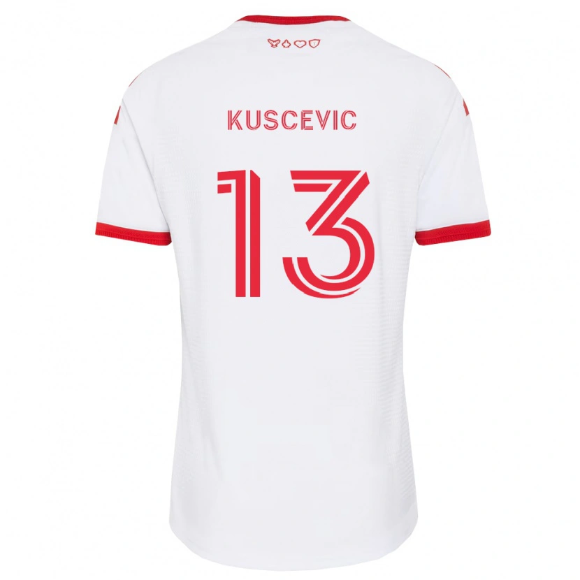 Danxen Femme Maillot Benjamín Kuscevic #13 Blanc Rouge Noir Tenues Extérieur 2026/27 T-Shirt