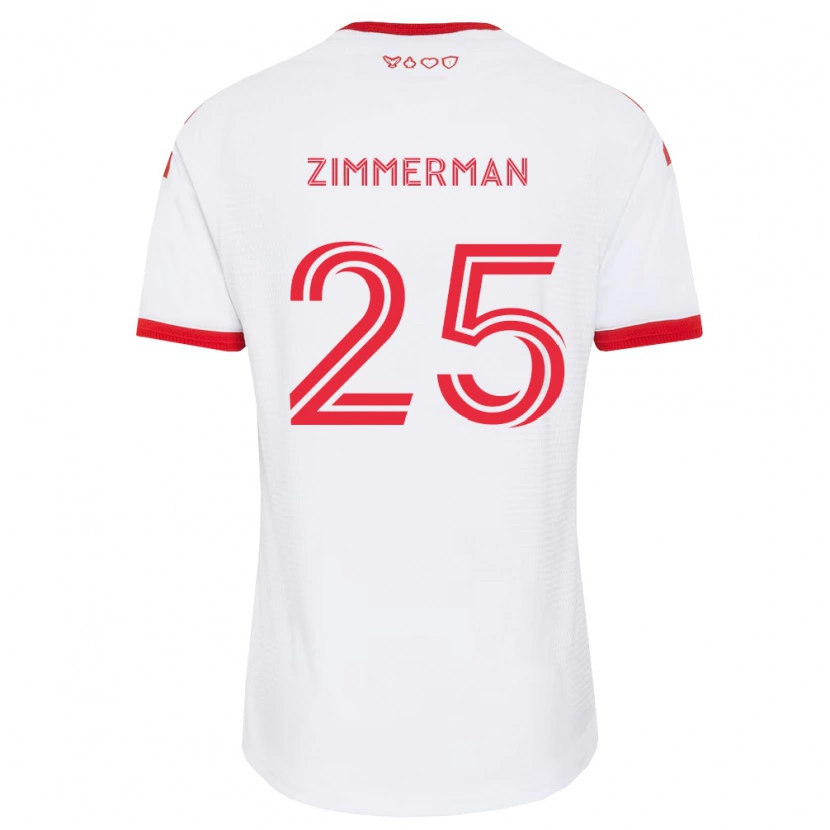Danxen Femme Maillot Walker Zimmerman #25 Blanc Rouge Noir Tenues Extérieur 2026/27 T-Shirt