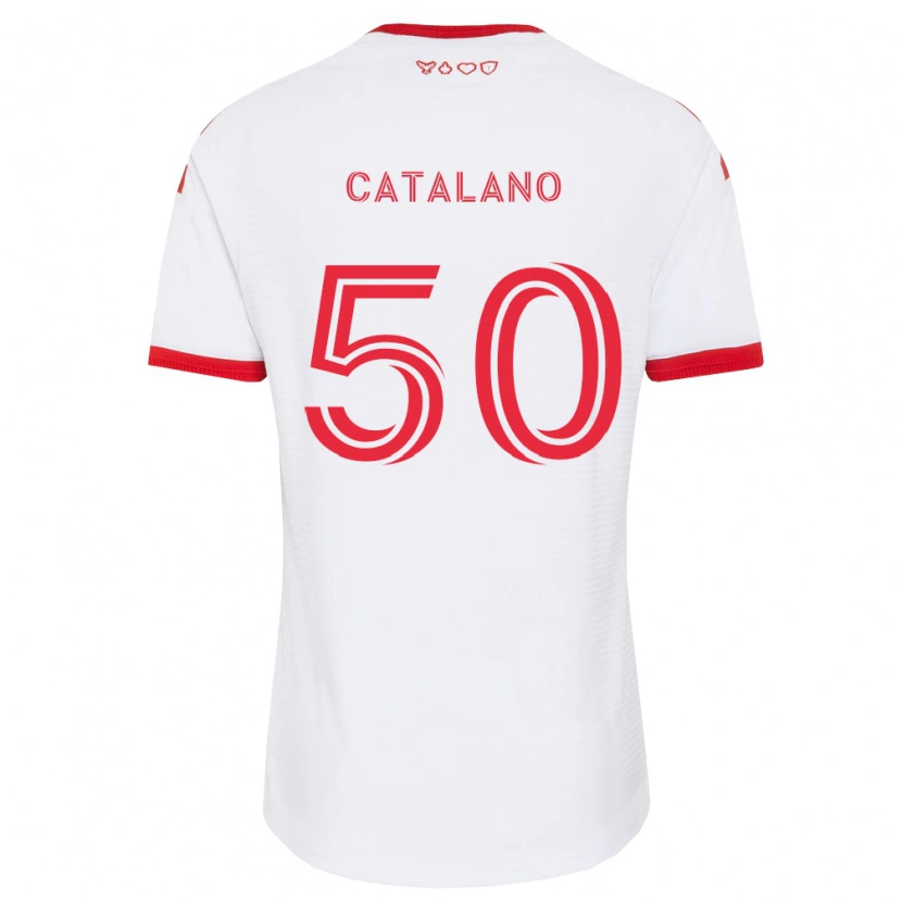 Danxen Femme Maillot Gianluca Catalano #50 Blanc Rouge Noir Tenues Extérieur 2026/27 T-Shirt