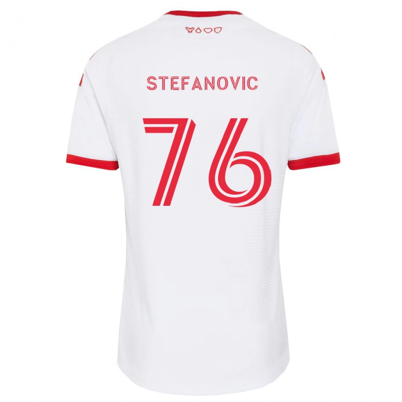 Danxen Femme Maillot Lazar Stefanović #76 Blanc Rouge Noir Tenues Extérieur 2026/27 T-Shirt