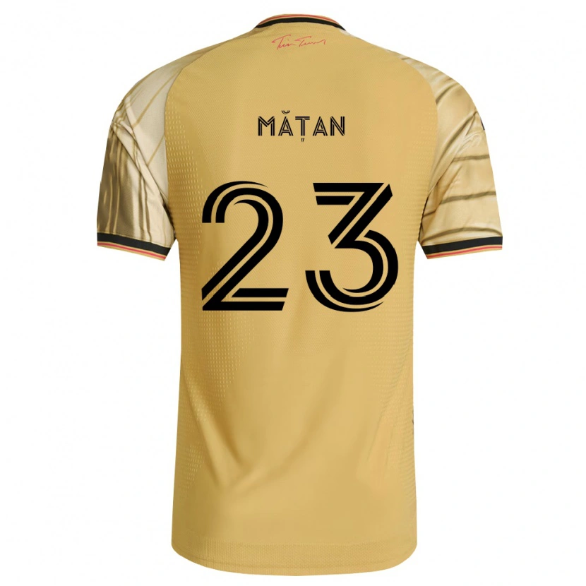 Danxen Femme Maillot Alexandru Mățan #23 Brun Jaune Noir Tenues Extérieur 2026/27 T-Shirt