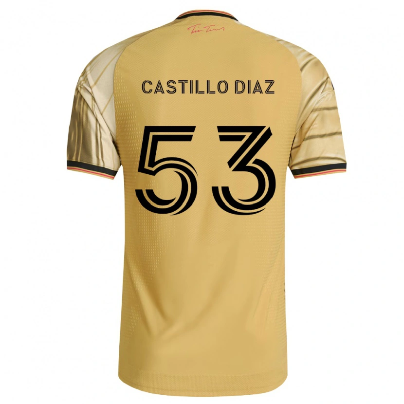 Danxen Femme Maillot Jesus Castillo Diaz #53 Brun Jaune Noir Tenues Extérieur 2026/27 T-Shirt