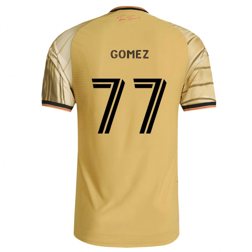 Danxen Femme Maillot Sam Gomez #77 Brun Jaune Noir Tenues Extérieur 2026/27 T-Shirt