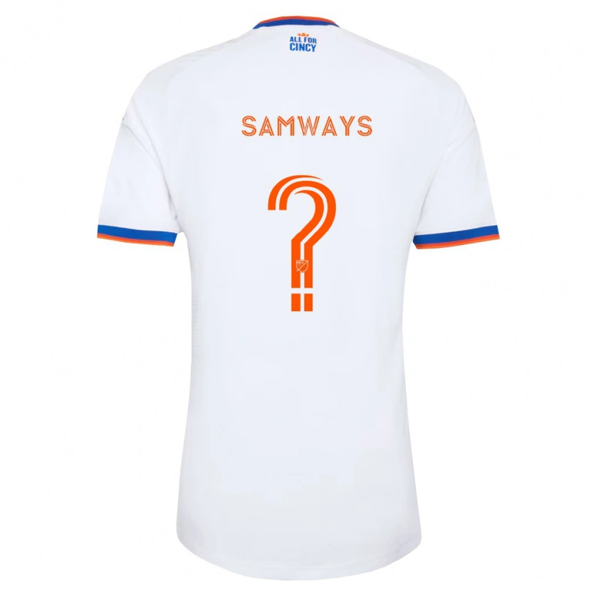 Danxen Femme Maillot Nicholas Samways #0 Blanc Bleu Marine Orange Tenues Extérieur 2026/27 T-Shirt