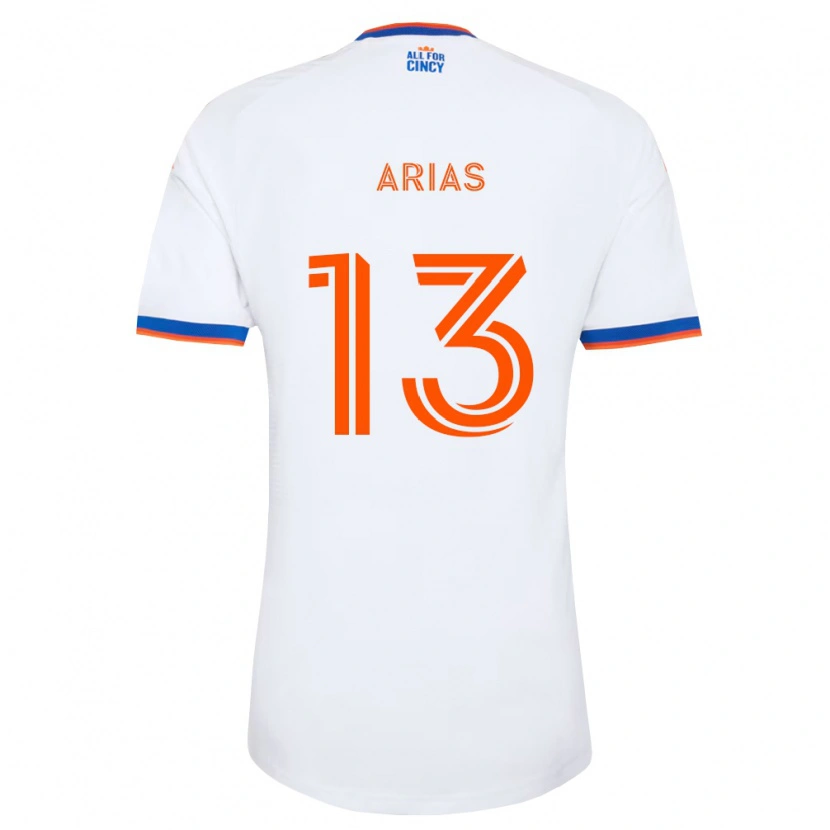 Danxen Femme Maillot Santiago Arias #13 Blanc Bleu Marine Orange Tenues Extérieur 2026/27 T-Shirt