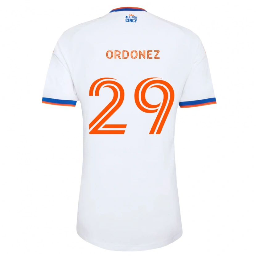 Danxen Femme Maillot Arquímides Ordóñez #29 Blanc Bleu Marine Orange Tenues Extérieur 2026/27 T-Shirt