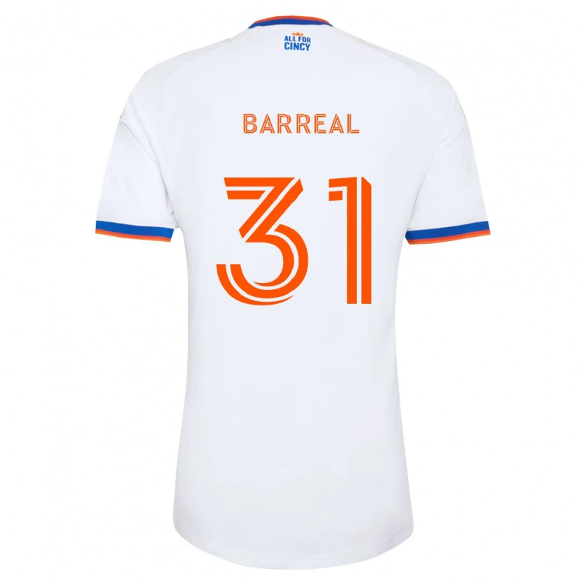 Danxen Femme Maillot Álvaro Barreal #31 Blanc Bleu Marine Orange Tenues Extérieur 2026/27 T-Shirt
