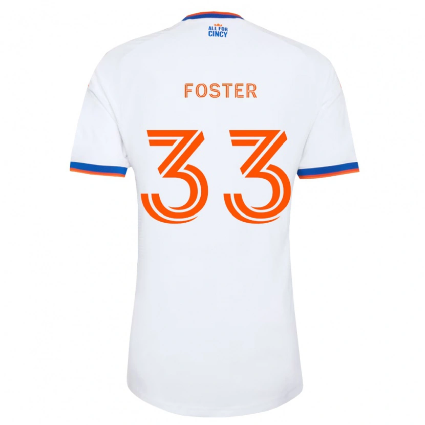 Danxen Femme Maillot Isaiah Foster #33 Blanc Bleu Marine Orange Tenues Extérieur 2026/27 T-Shirt