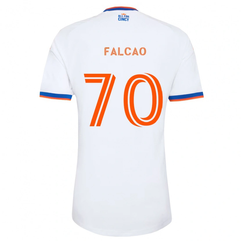 Danxen Femme Maillot Kiano Falcao #70 Blanc Bleu Marine Orange Tenues Extérieur 2026/27 T-Shirt