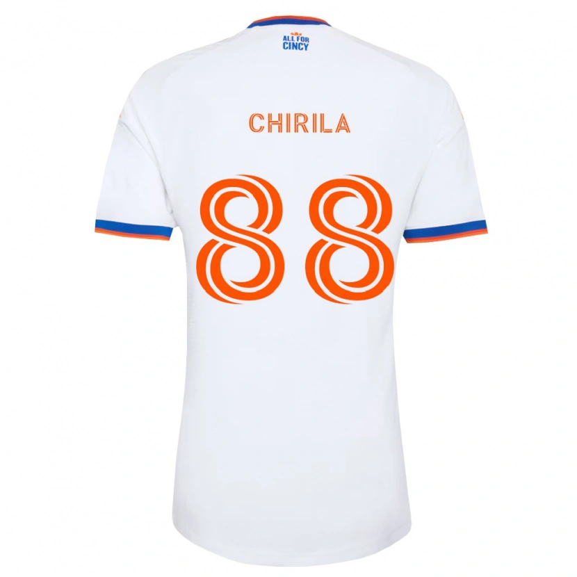 Danxen Femme Maillot Andrei Chirilă #88 Blanc Bleu Marine Orange Tenues Extérieur 2026/27 T-Shirt
