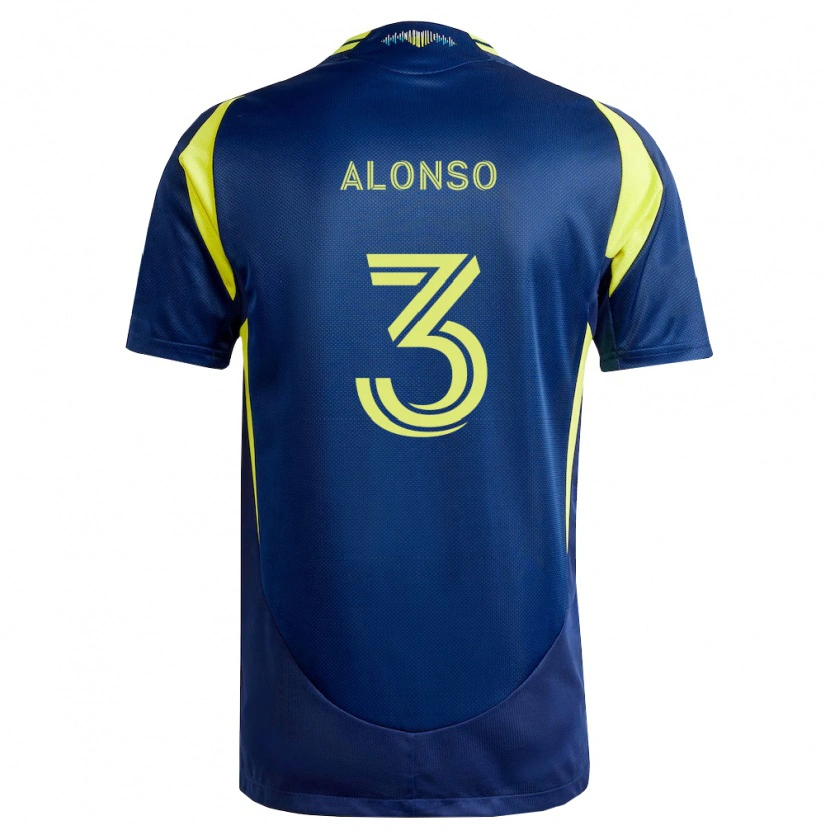 Danxen Femme Maillot Gabriel Alonso #3 Jaune Bleu Marine Tenues Extérieur 2026/27 T-Shirt