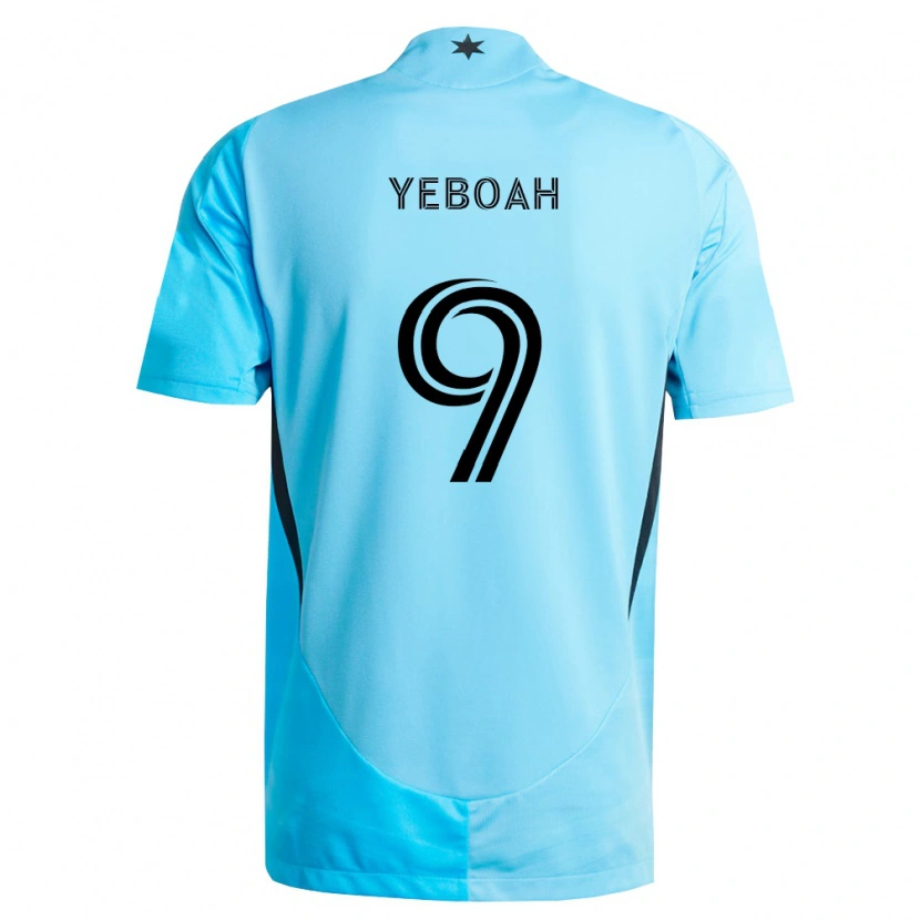 Danxen Femme Maillot Kelvin Yeboah #9 Bleu Clair Noir Tenues Extérieur 2026/27 T-Shirt