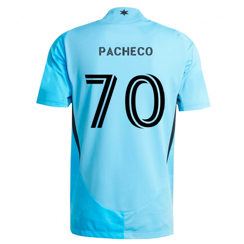 Danxen Femme Maillot Diogo Pacheco #70 Bleu Clair Noir Tenues Extérieur 2026/27 T-Shirt