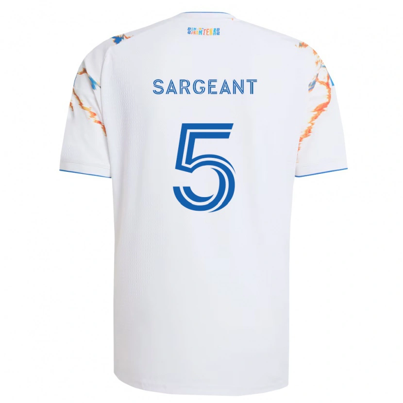 Danxen Femme Maillot Kieran Sargeant #5 Blanc Orange Bleu Tenues Extérieur 2026/27 T-Shirt
