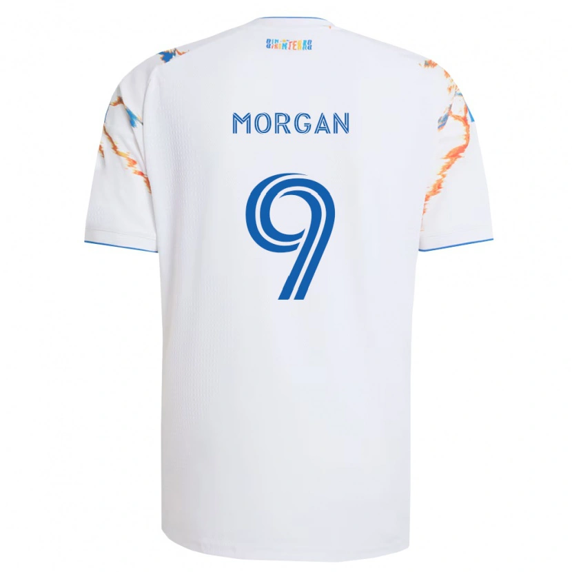 Danxen Femme Maillot Lewis Morgan #9 Blanc Orange Bleu Tenues Extérieur 2026/27 T-Shirt