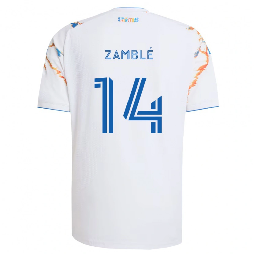 Danxen Femme Maillot Bryan Zamblé #14 Blanc Orange Bleu Tenues Extérieur 2026/27 T-Shirt