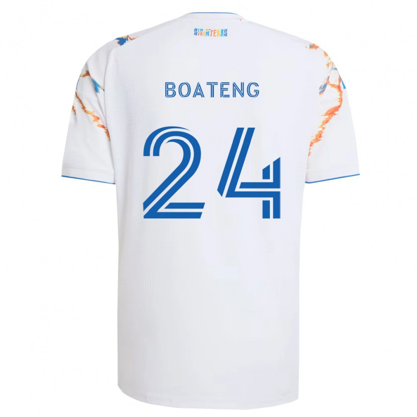 Danxen Femme Maillot Emmanuel Boateng #24 Blanc Orange Bleu Tenues Extérieur 2026/27 T-Shirt