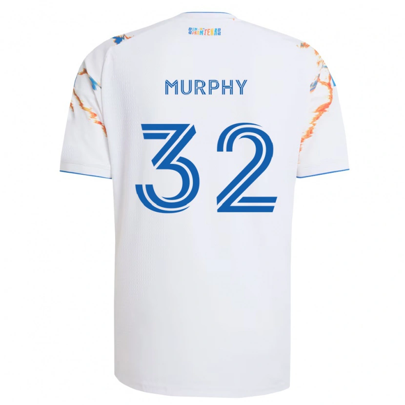 Danxen Femme Maillot Ian Murphy #32 Blanc Orange Bleu Tenues Extérieur 2026/27 T-Shirt