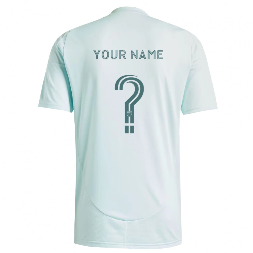 Danxen Femme Maillot Votre Nom #0 Blanc Vert Clair Tenues Extérieur 2026/27 T-Shirt