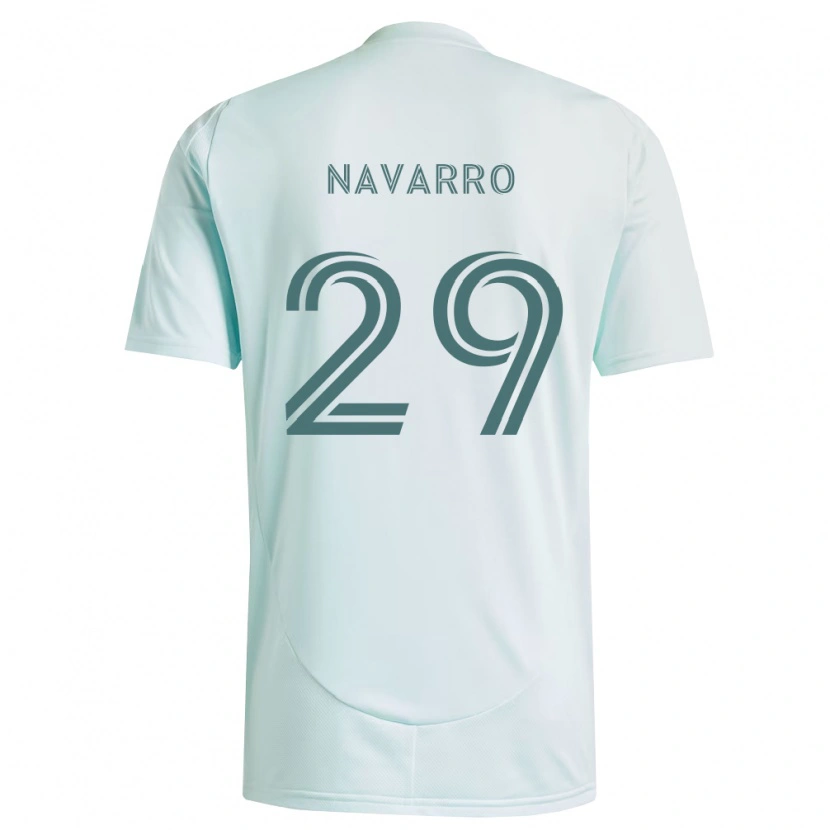Danxen Femme Maillot Miguel Navarro #29 Blanc Vert Clair Tenues Extérieur 2026/27 T-Shirt