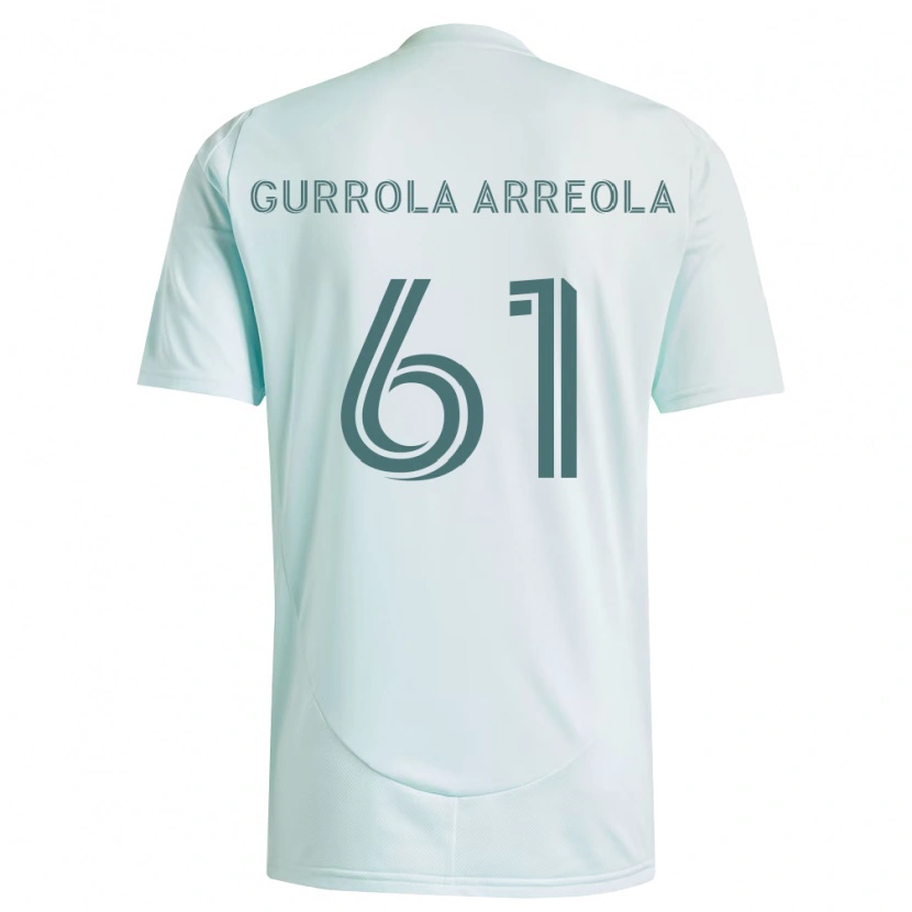 Danxen Femme Maillot Diego Gurrola Arreola #61 Blanc Vert Clair Tenues Extérieur 2026/27 T-Shirt