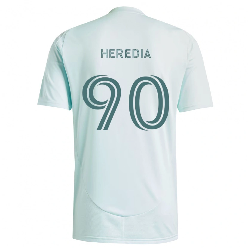 Danxen Femme Maillot Edgar Heredia #90 Blanc Vert Clair Tenues Extérieur 2026/27 T-Shirt
