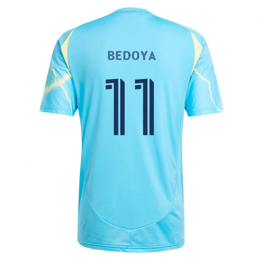 Danxen Femme Maillot Alejandro Bedoya #11 Bleu Clair Noir Jaune Clair Tenues Extérieur 2026/27 T-Shirt