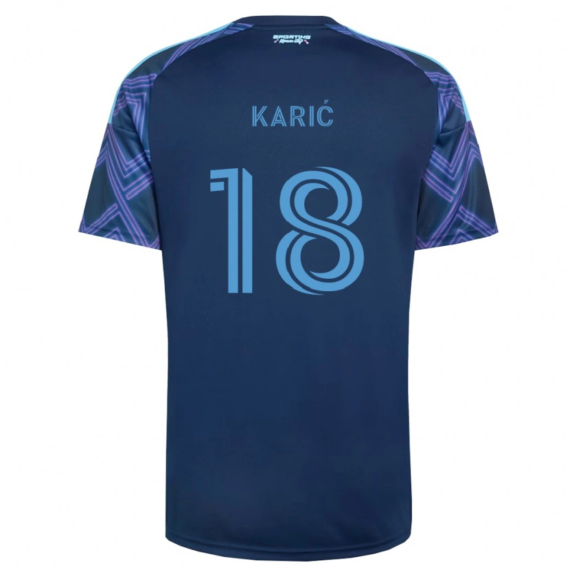 Danxen Femme Maillot Emir Karić #18 Bleu Royal Violet Tenues Extérieur 2026/27 T-Shirt