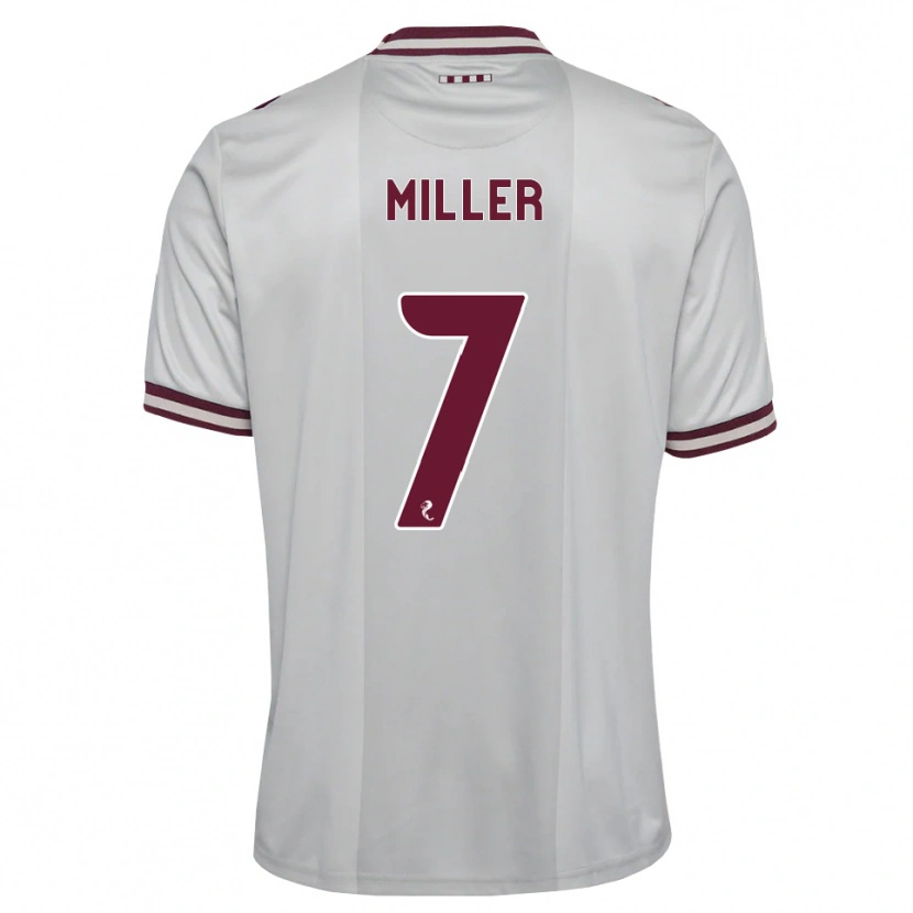 Danxen Femme Maillot Calvin Miller #7 Blanc Bordeaux Tenues Extérieur 2026/27 T-Shirt