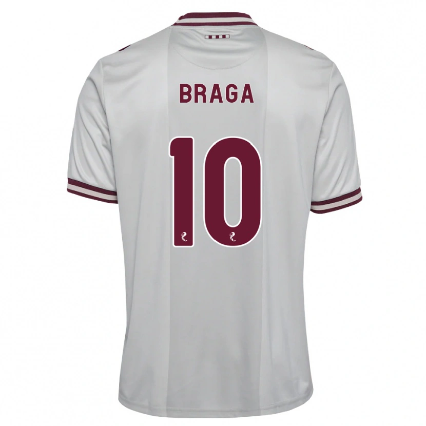 Danxen Femme Maillot Cláudio Braga #10 Blanc Bordeaux Tenues Extérieur 2026/27 T-Shirt