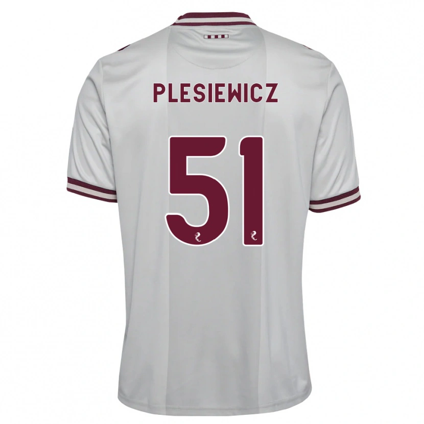 Danxen Femme Maillot Szymon Plesiewicz #51 Blanc Bordeaux Tenues Extérieur 2026/27 T-Shirt